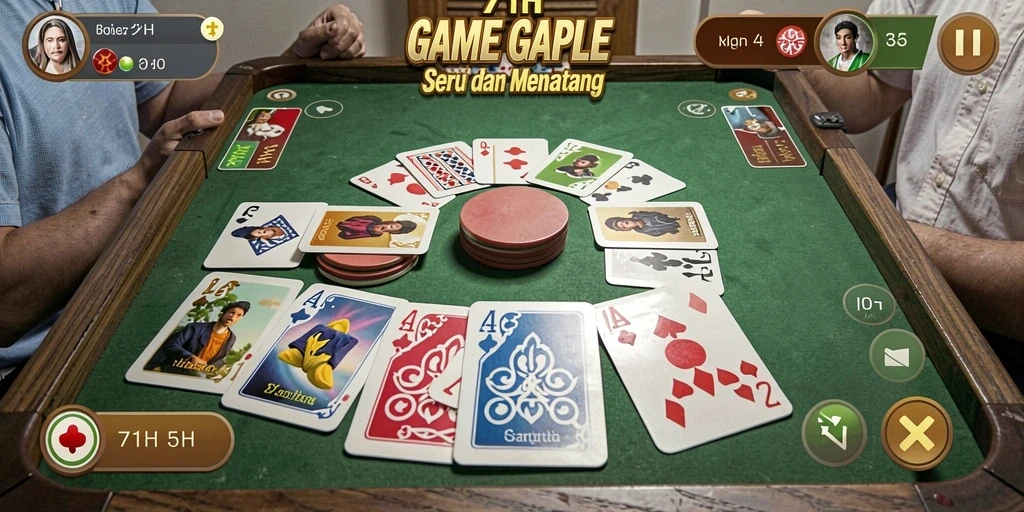 Gameplay seru Gaple di 71H yang menyenangkan.