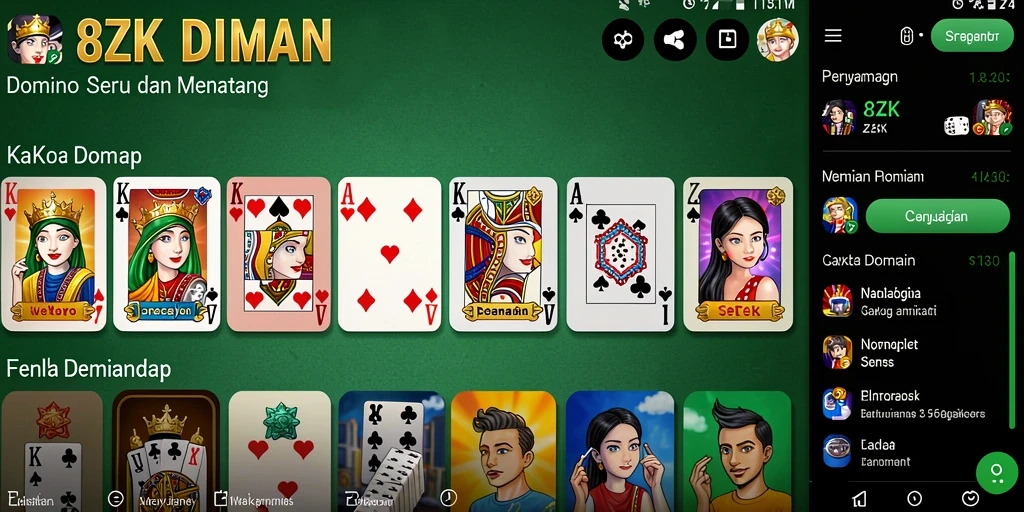 Tangkapan layar 8ZK menampilkan aksi seru permainan Domino.
