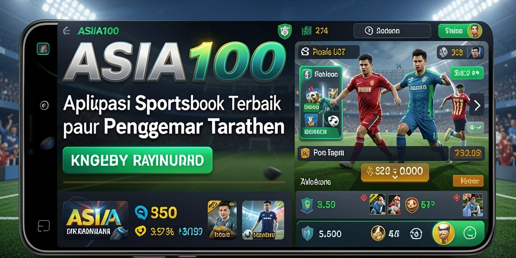 Tampilan menarik dari aplikasi Sportsbook ASIA100 saat melakukan taruhan.