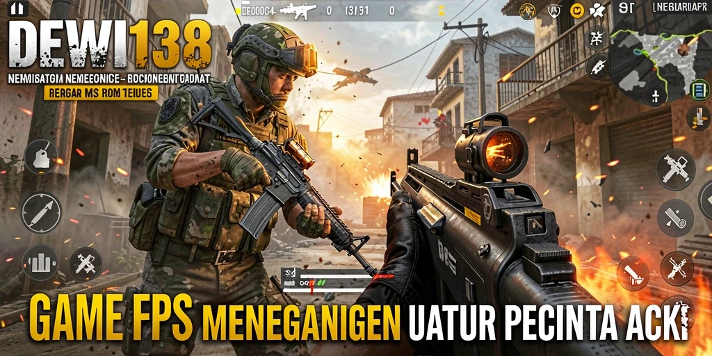 Screenshot gameplay DEWI138 menampilkan pertempuran FPS yang intens.