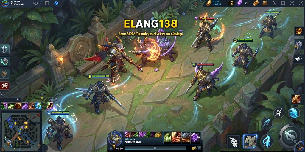 Tangkapan layar gameplay ELANG138 menampilkan aksi seru dalam laga MOBA.