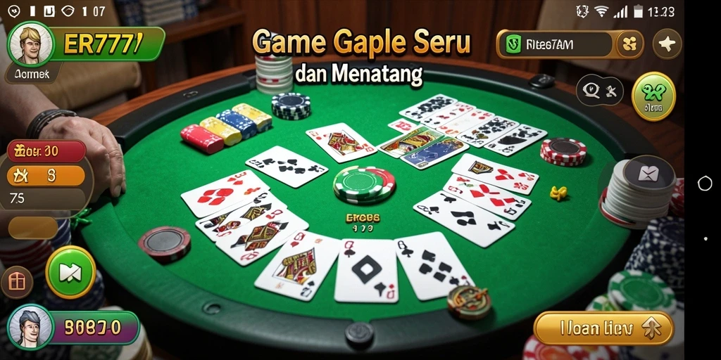 Tampilan gameplay seru dan interaktif dari ER777 game Gaple.