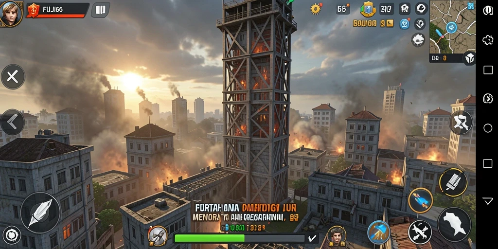Tampilan gameplay mendebarkan dalam FUJI66 dengan strategi Tower Defense.