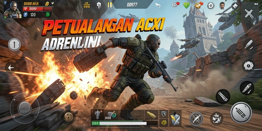 Tampilan gameplay yang mendebarkan dalam IDR77.