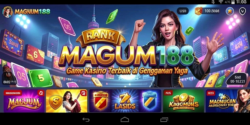 Tampilan gameplay MAGNUM188 yang mengasyikkan di dalam aplikasi kasino.