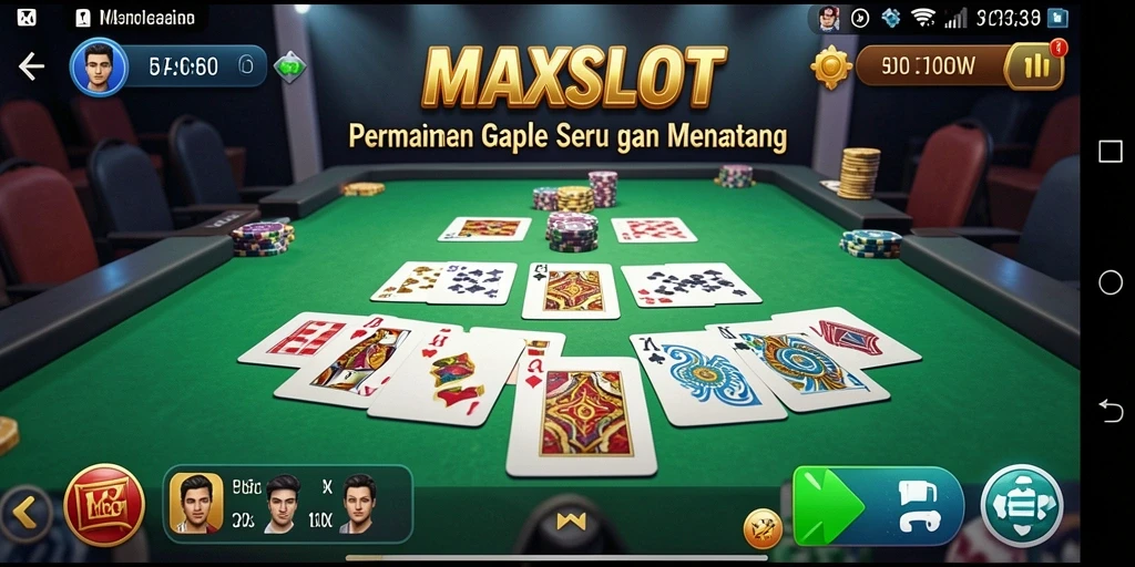 Tampilan gameplay MAXSLOT yang seru saat bermain Gaple.