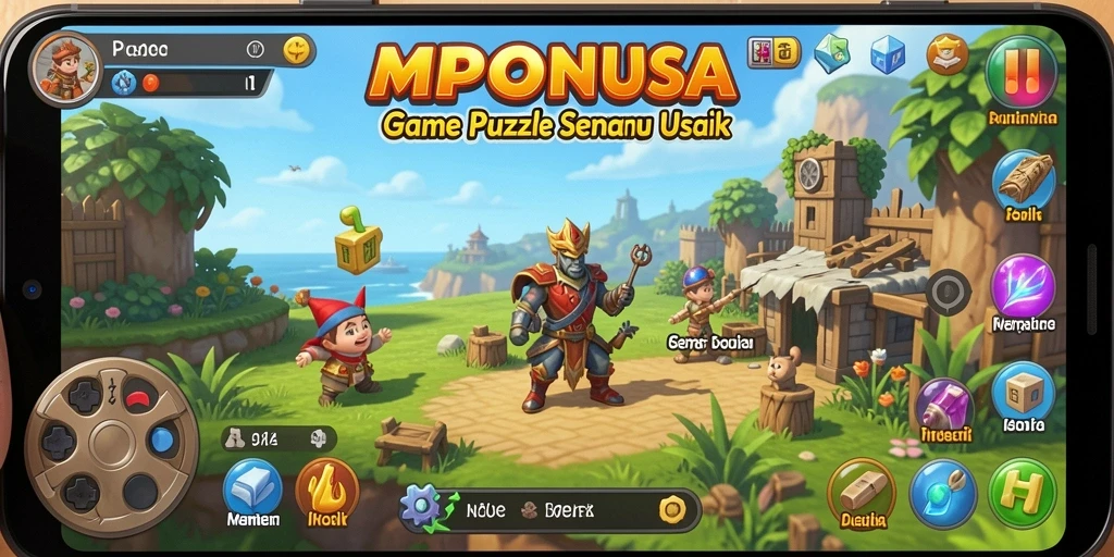 Tampilan gameplay MPONUSA yang menarik dan penuh warna.