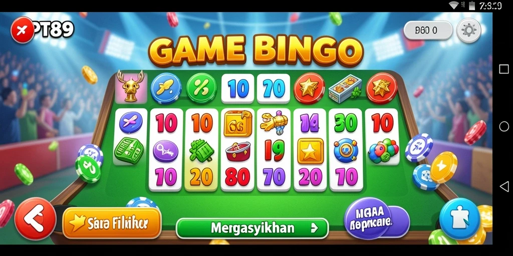 Tangkapan layar gameplay PT89 yang menunjukkan keseruan permainan Bingo.
