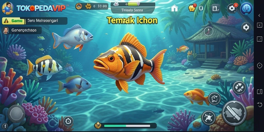 Screenshot menunjukkan gameplay Tembak Ikan yang menarik dan penuh action.